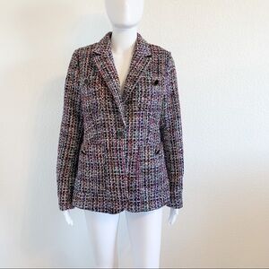 Halogen Medium Callie Tweed One Button Blazer Office Siren Officecore Boardroom